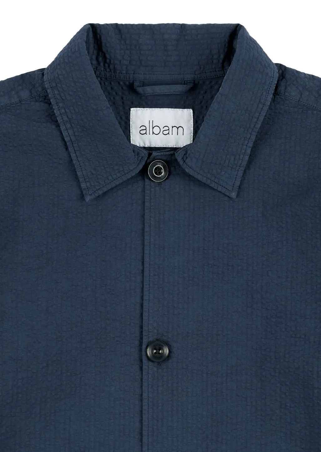 Seersucker Modern Overshirt in Dark Navy sold by Albam Clothing product image thumbnail 3