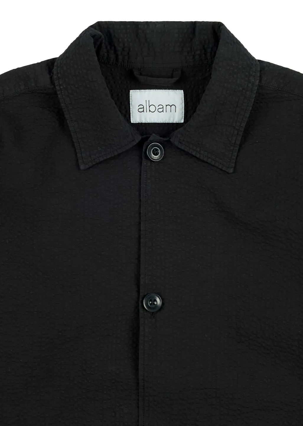 Seersucker Modern Overshirt in Black sold by Albam Clothing product image thumbnail 3