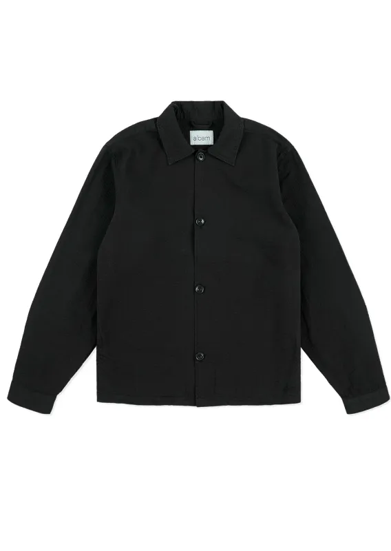 Seersucker Modern Overshirt in Black sold by Albam Clothing