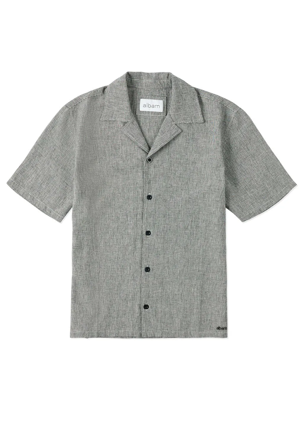 Houndstooth Fenton Shirt in Black & Ecru sold by Albam Clothing