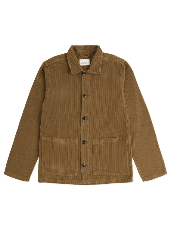 Needlecord Acton Overshirt in Tobacco sold by Albam Clothing