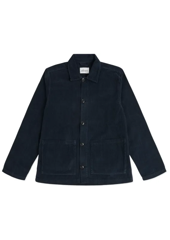 Needlecord Acton Overshirt in Dark Navy made by Albam Clothing