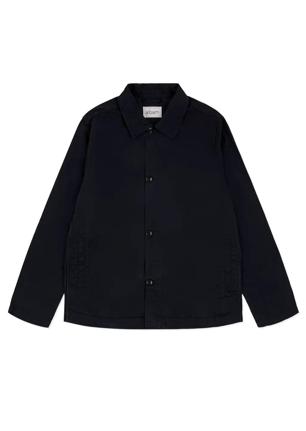 Hatton Cotton Overshirt in Dark Navy sold by Albam Clothing