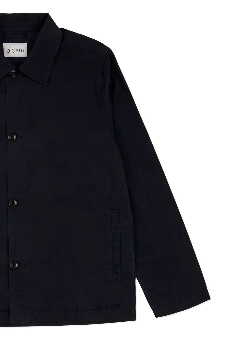Hatton Cotton Overshirt in Dark Navy sold by Albam Clothing product image thumbnail 3