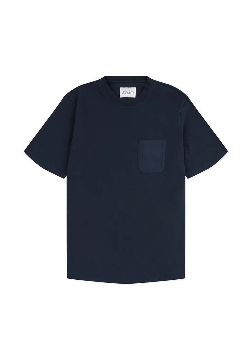 Woven Pocket T-Shirt in Dark Navy sold by Albam Clothing