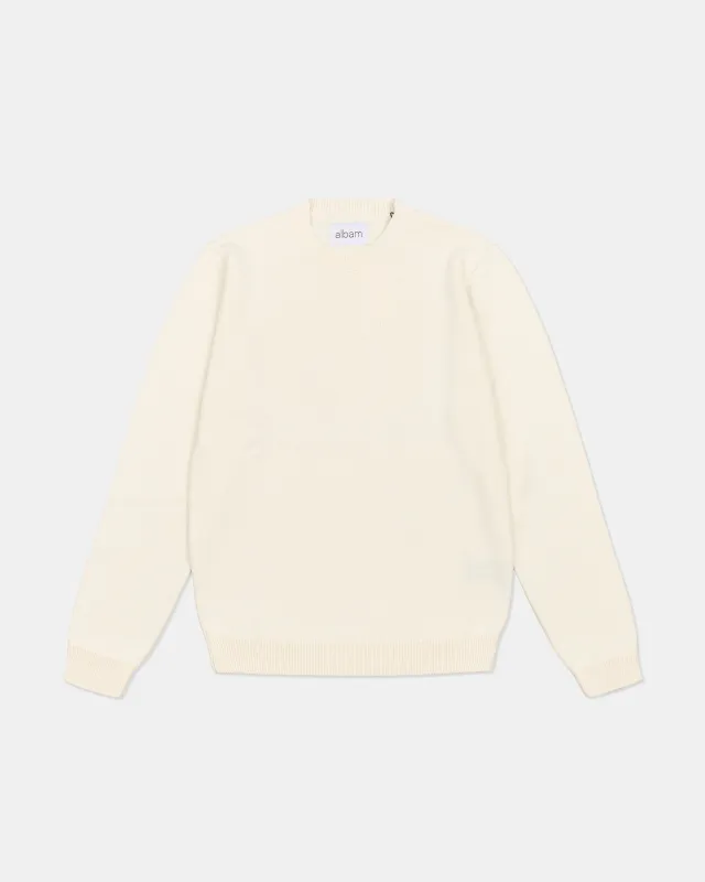 Daily Crew Knit in Ecru made by Albam Clothing