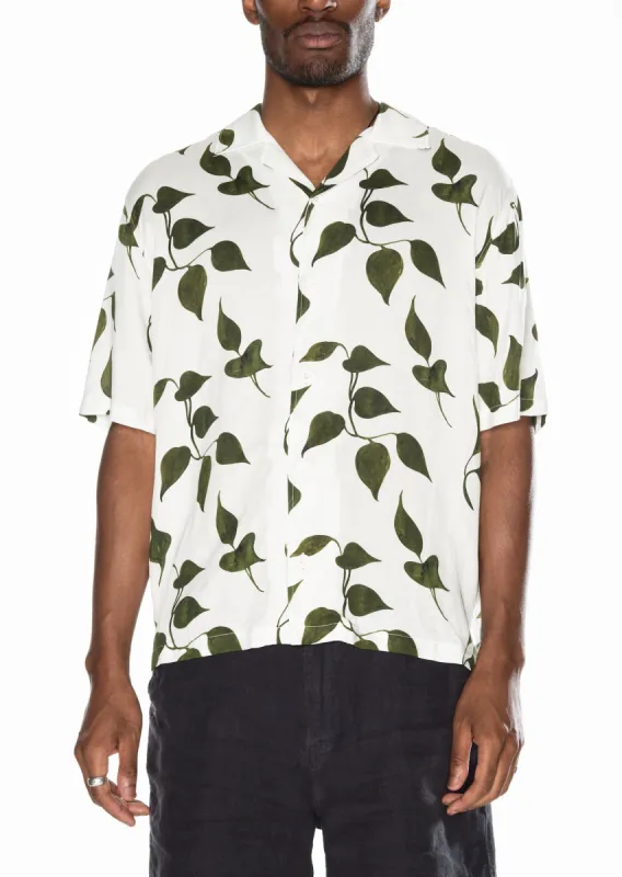 Short Sleeve Bowling Shirt in White sold by Albam Clothing