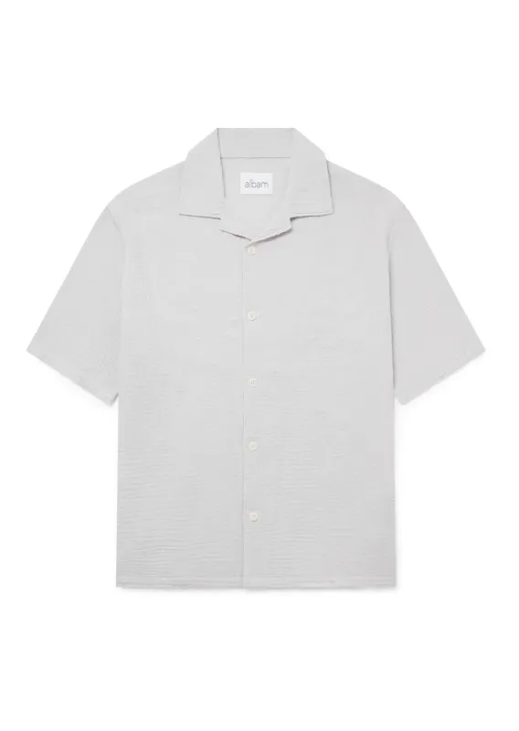Crinkle Holiday Shirt in Light Grey sold by Albam Clothing