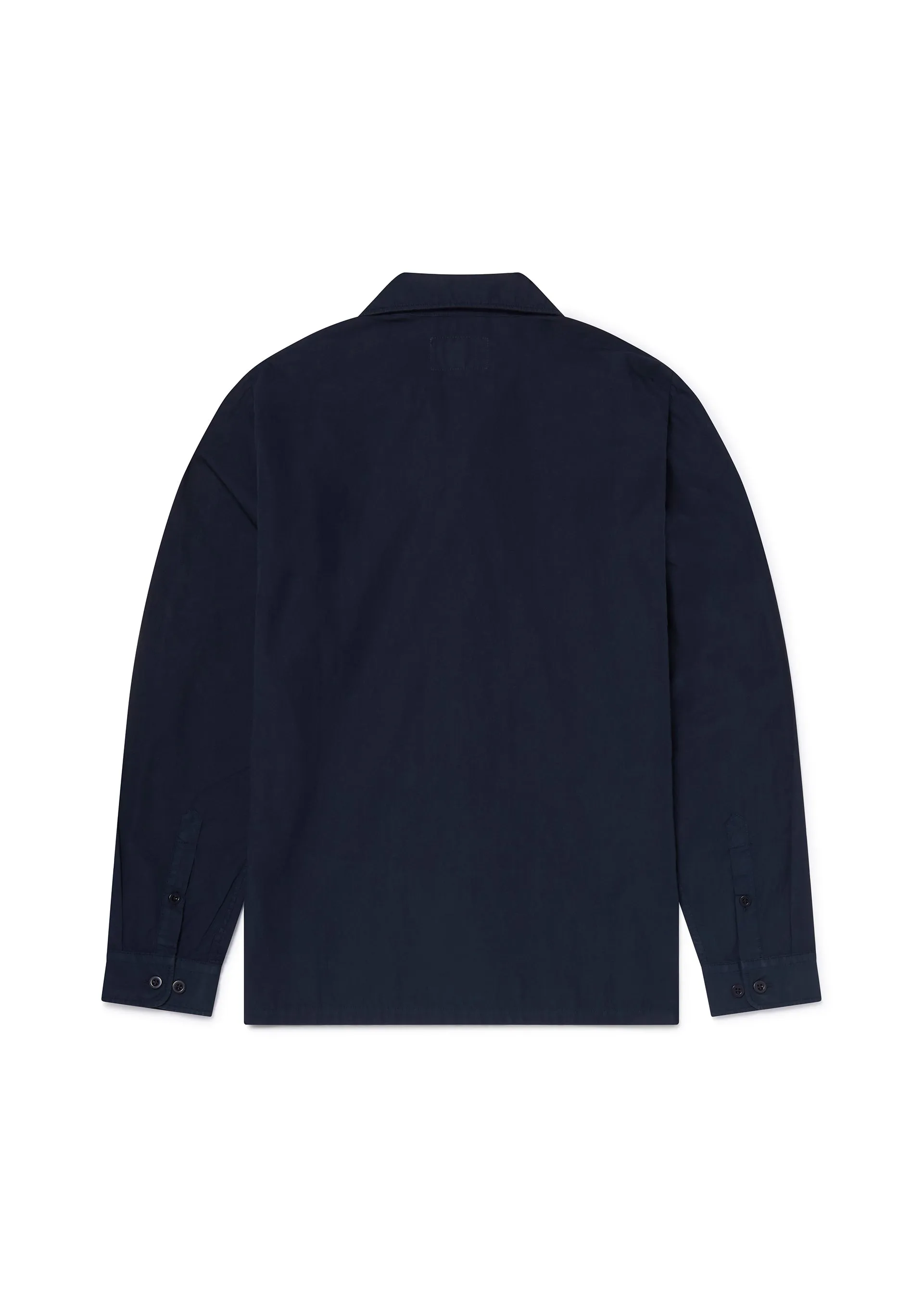 Long Sleeve Revere Poplin Shirt in Dark Navy sold by Albam Clothing product image thumbnail 3