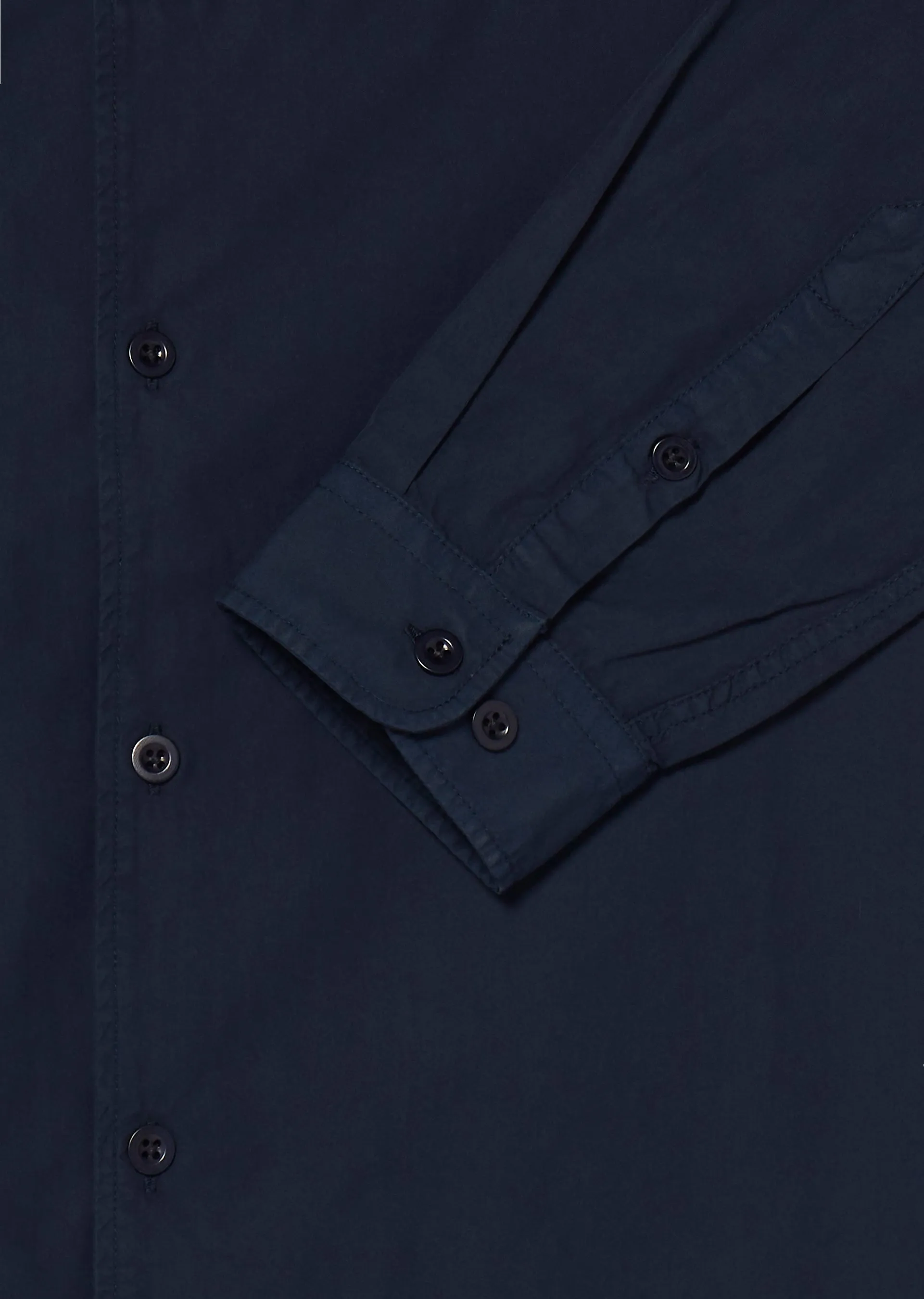 Long Sleeve Revere Poplin Shirt in Dark Navy sold by Albam Clothing product image thumbnail 5