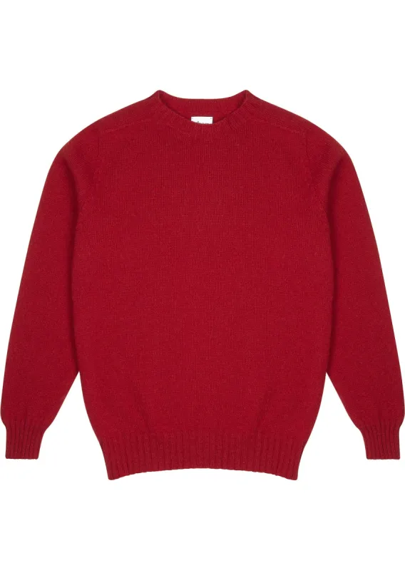 Seamless Shetland Crew in Red sold by Albam Clothing