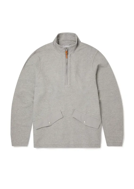 Tor Funnel Sweatshirt in Grey Marl sold by Albam Clothing
