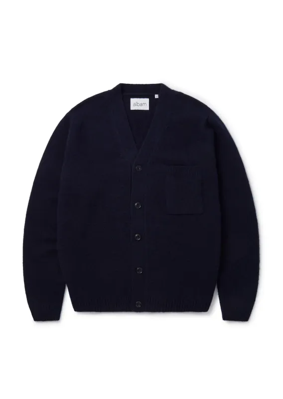 Boiled Wool Cardigan in Navy sold by Albam Clothing