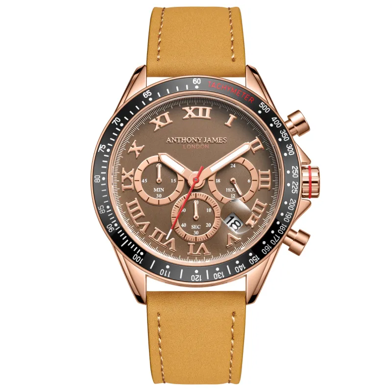 Tachymeter Turbo Rose Brown sold by Anthony James