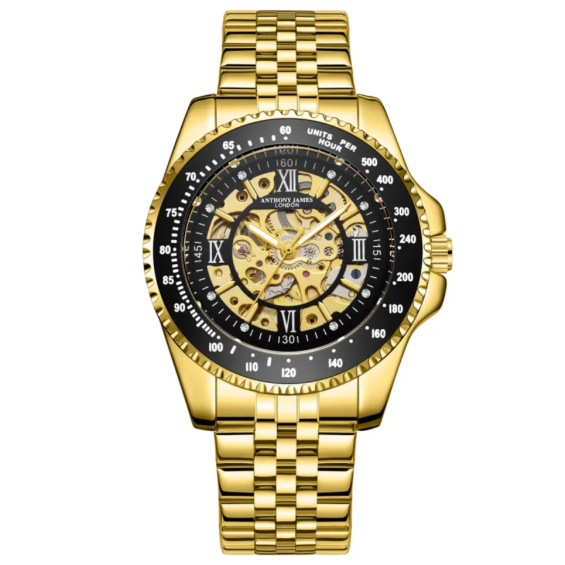Tachymeter Sports Automatic Gold made by Anthony James