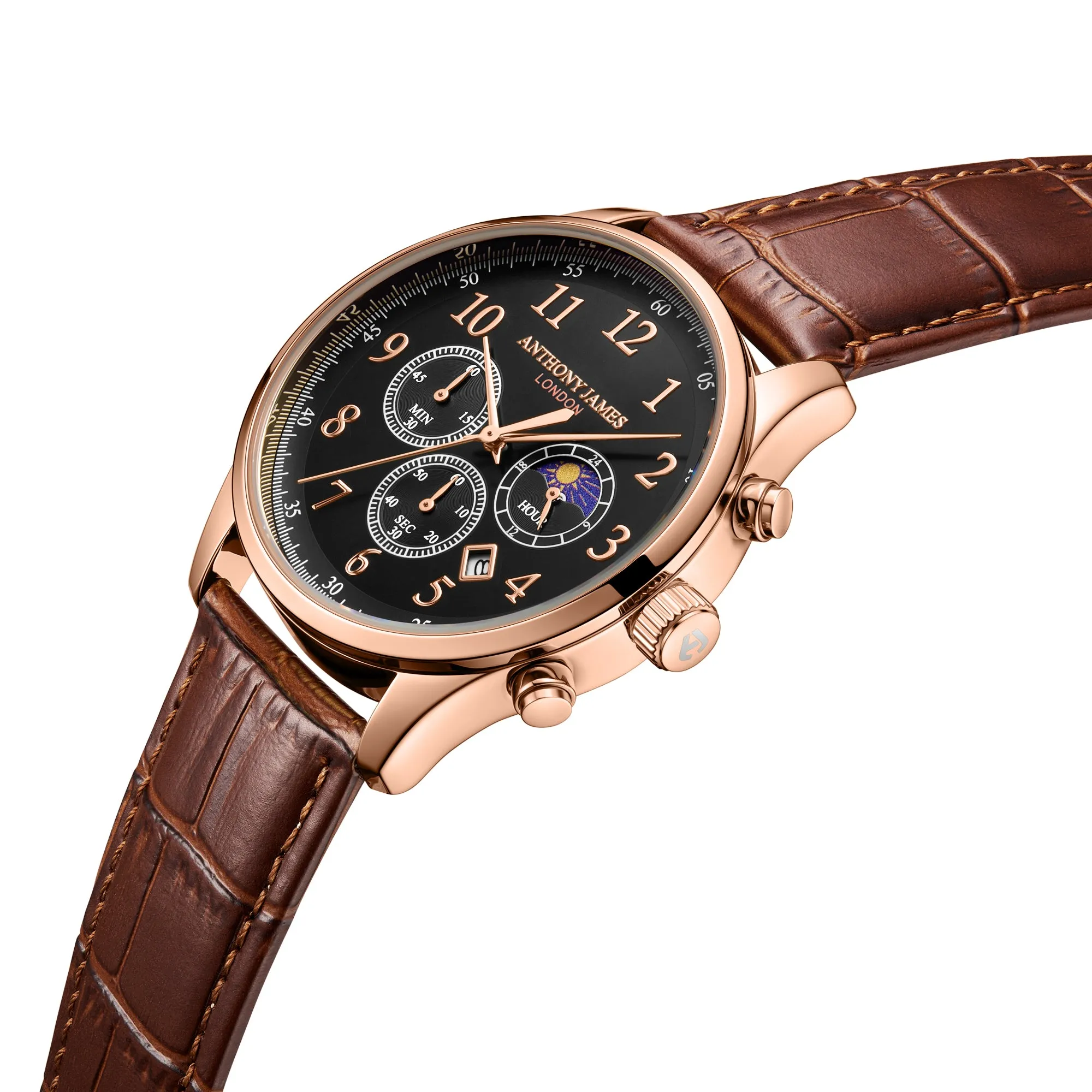 Moonphase Chronograph Rose Black sold by Anthony James product image thumbnail 2