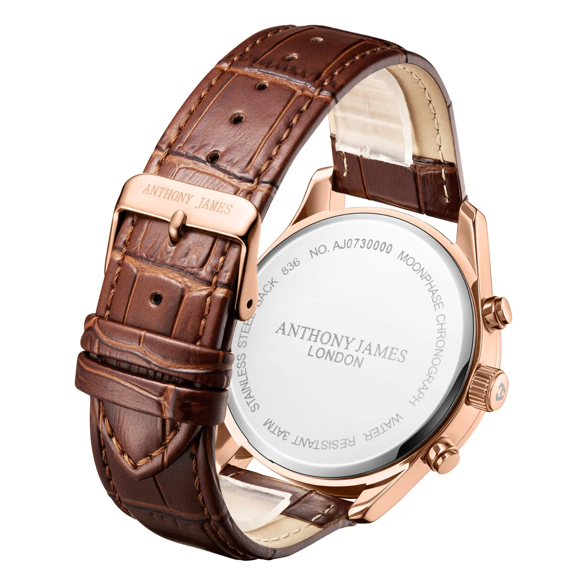 Moonphase Chronograph Rose Black sold by Anthony James product image thumbnail 3