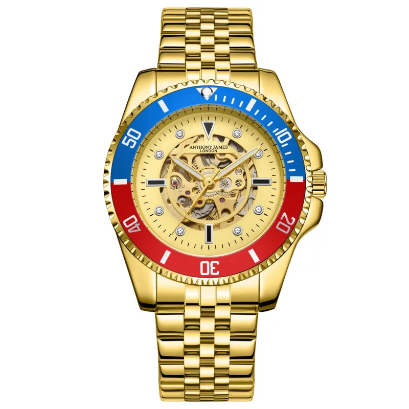 Skeleton Sports Automatic Gold made by Anthony James