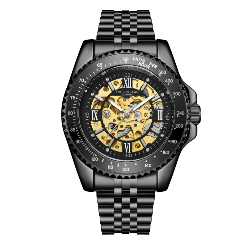 Tachymeter Sports Automatic Black made by Anthony James