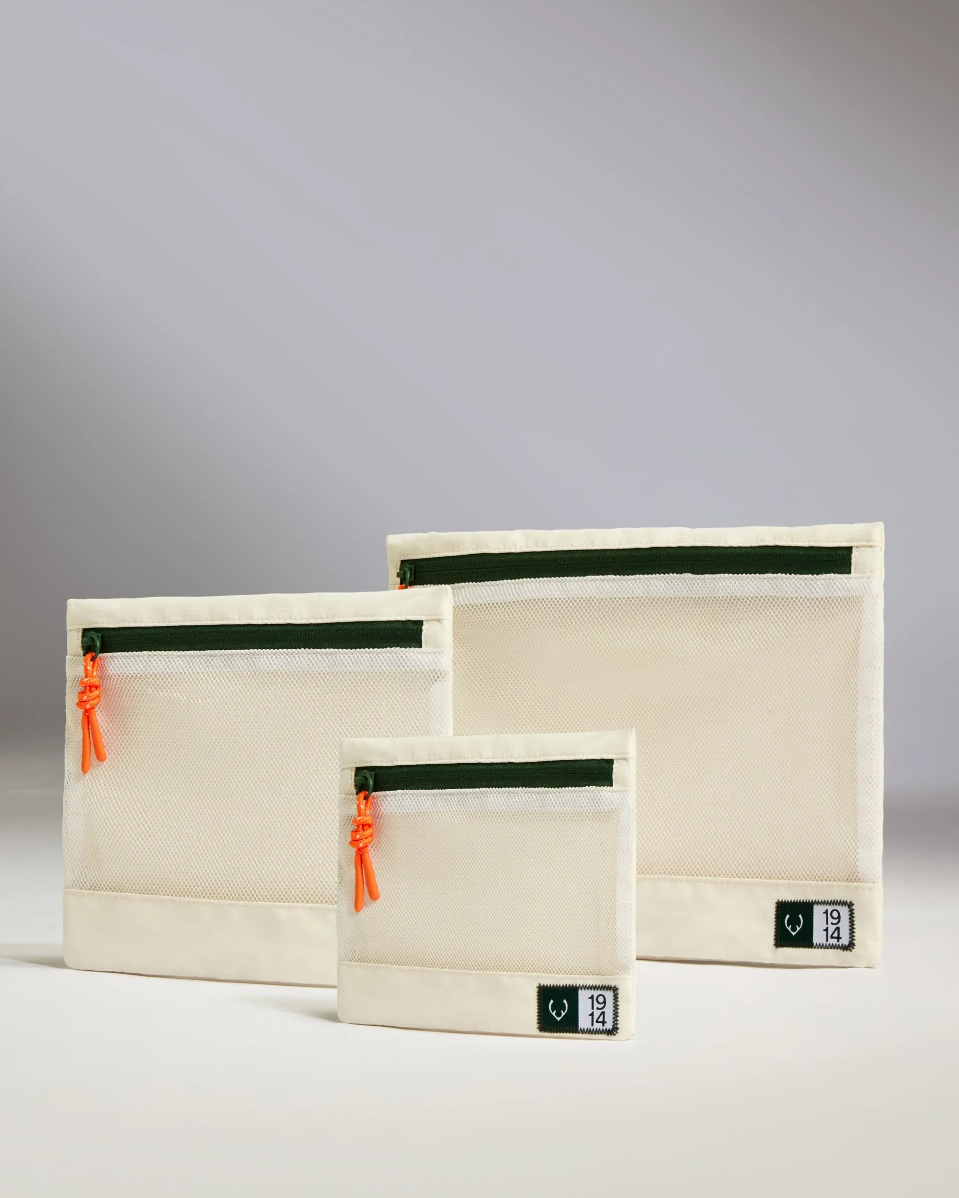 Essential Travel Pouches in Stone - Set of 3 sold by Antler