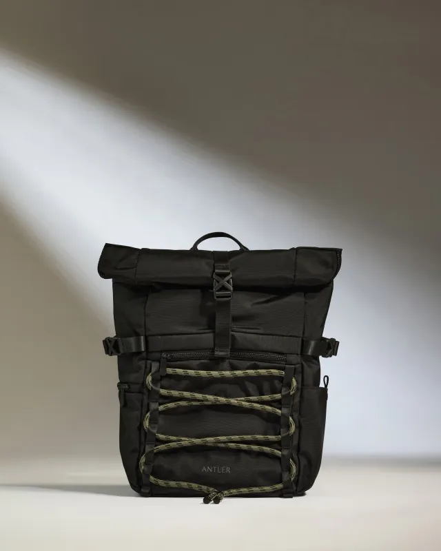 Discovery Roll Top Backpack in Carbon Black sold by Antler