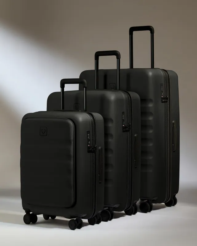 Carry-on with Pocket Luggage Set in Black - Icon Stripe sold by Antler