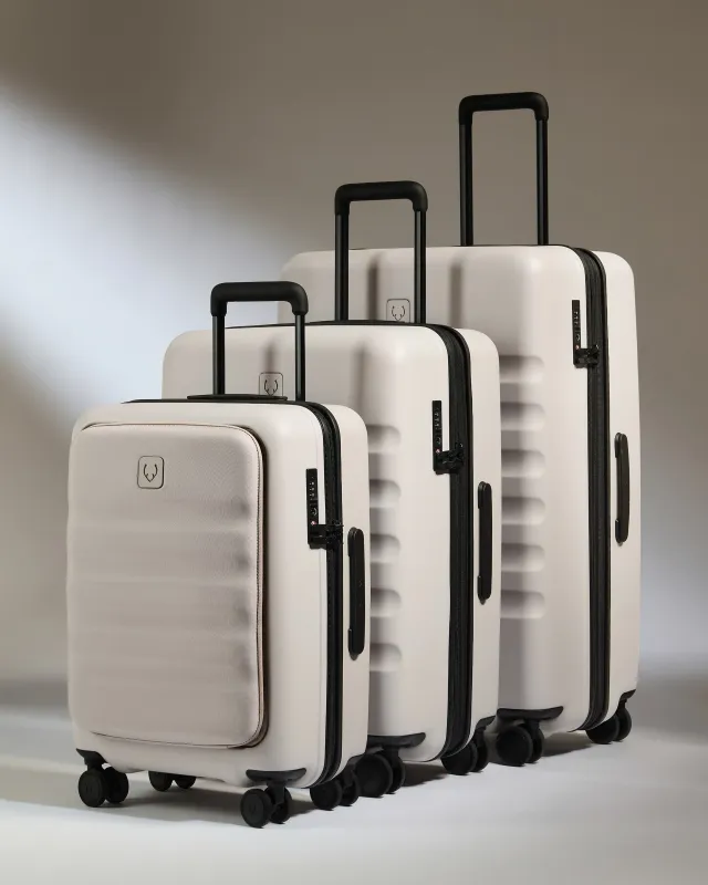 Carry-on with Pocket Luggage Set in Taupe - Icon Stripe sold by Antler