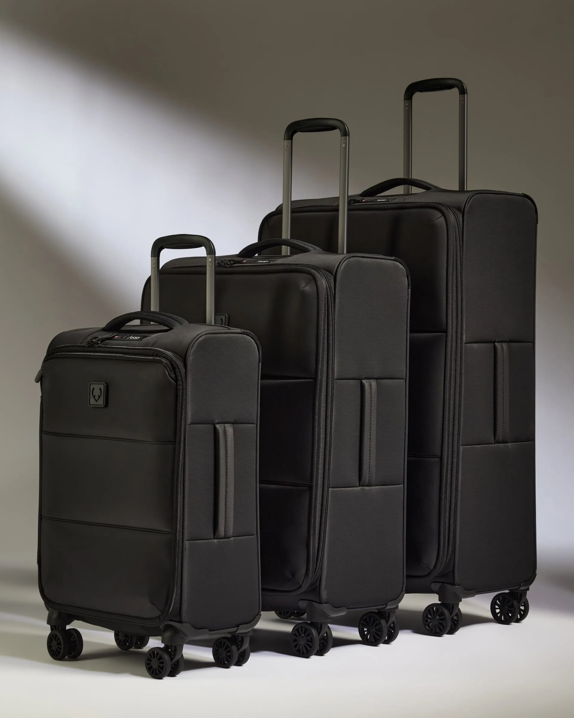 Lightest Expandable Carry-on Luggage Set in Black - Soft Stripe 2.0 sold by Antler