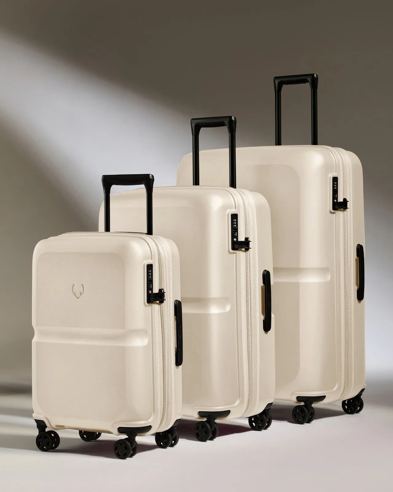 Expandable Carry-on Luggage Set in Wheat Beige - Single Stripe sold by Antler