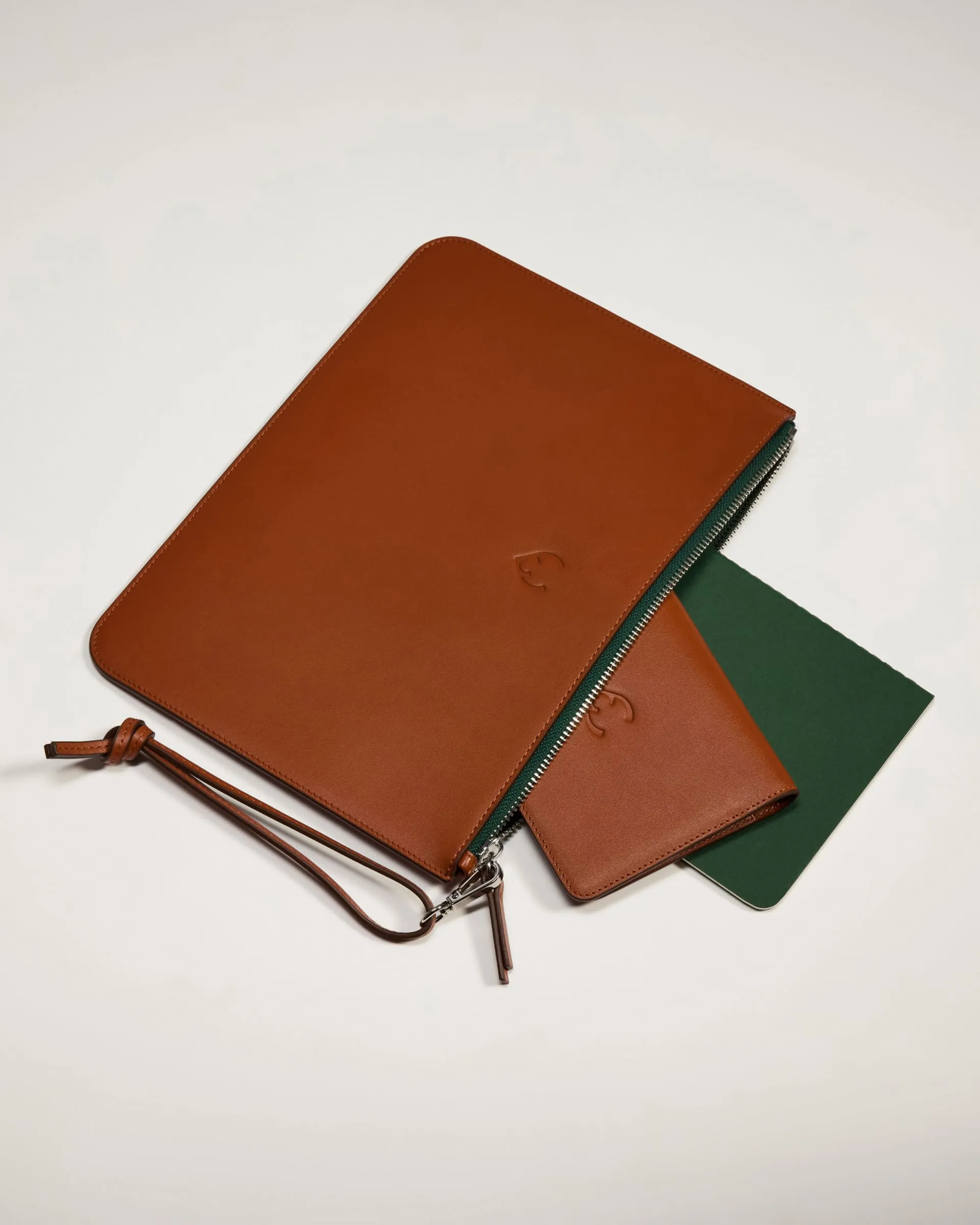 Zipped Pouch with Wristlet in Tan Leather - 1914 Collection sold by Antler product image thumbnail 4