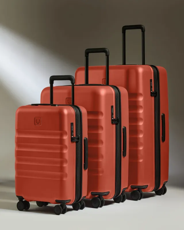 Expandable Carry-on Luggage Set in Buckthorn Red - Icon Stripe sold by Antler