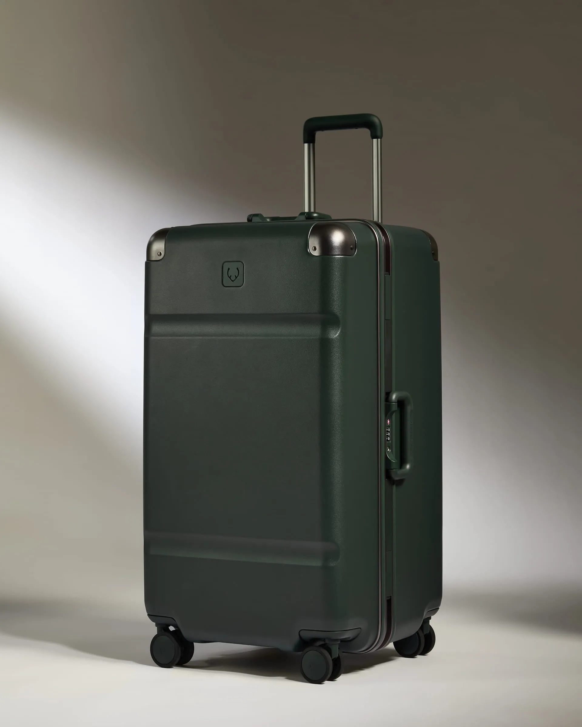 Trunk Luggage in Dark Forest Green - Heritage Stripe sold by Antler