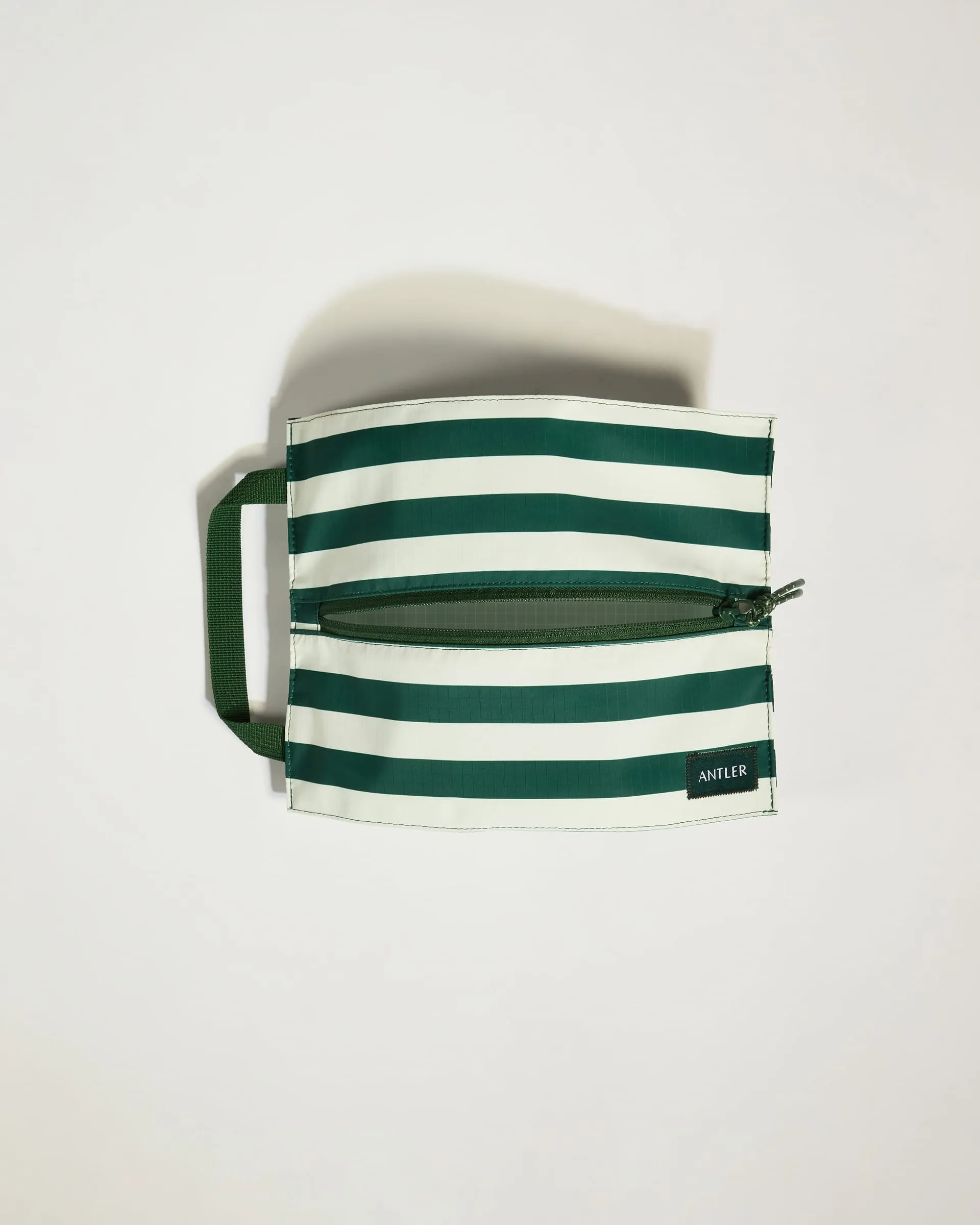 Stripe Poolside Pouch in Green- Summer Capsule sold by Antler product image thumbnail 4