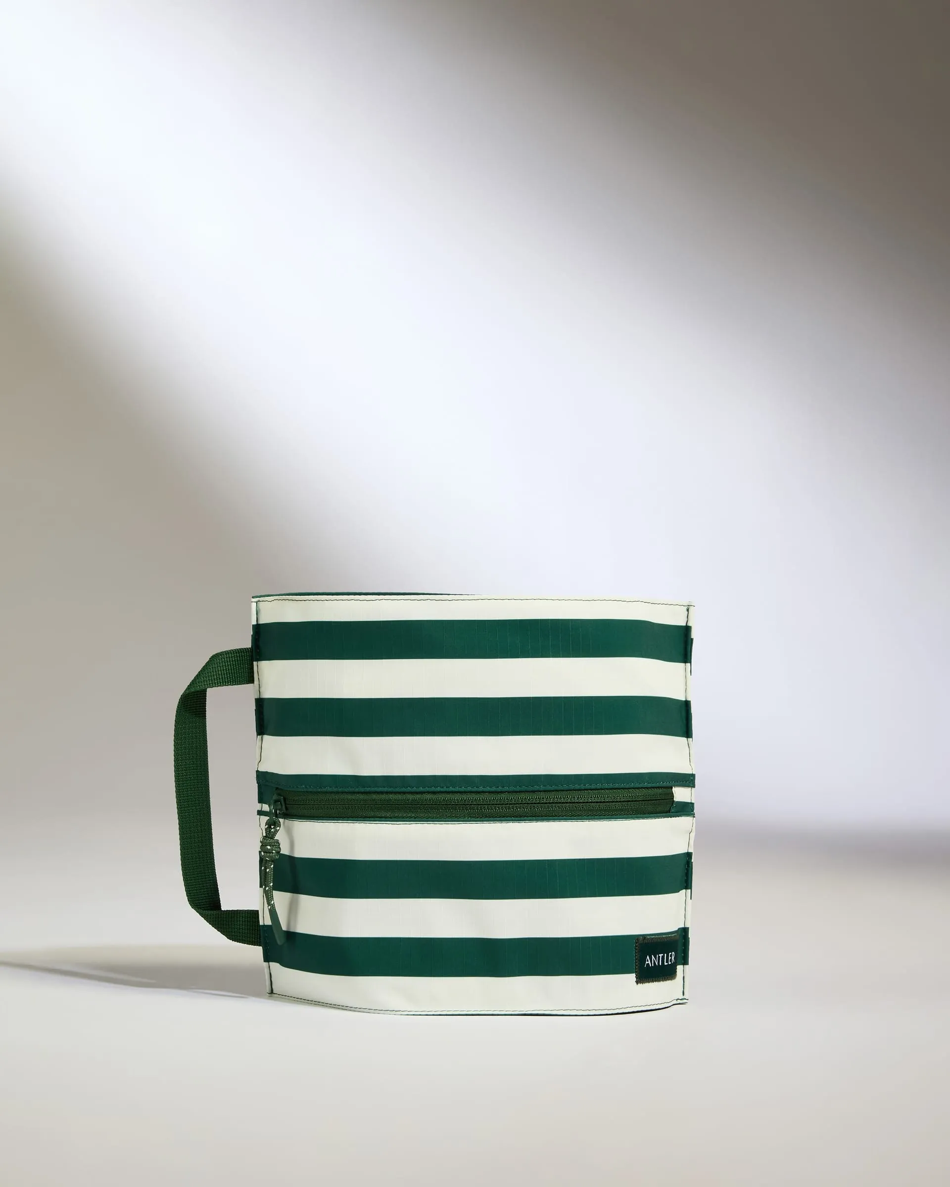 Stripe Poolside Pouch in Green- Summer Capsule sold by Antler product image thumbnail 3