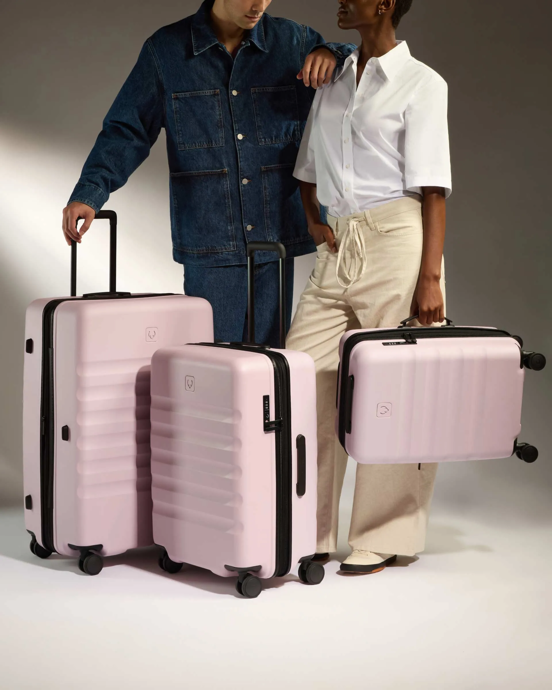Expandable Carry-on Luggage Set in Moorland Pink - Icon Stripe sold by Antler