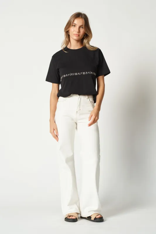 Apéro x Alf Panel Tee - Black / Beige sold by Apero Label