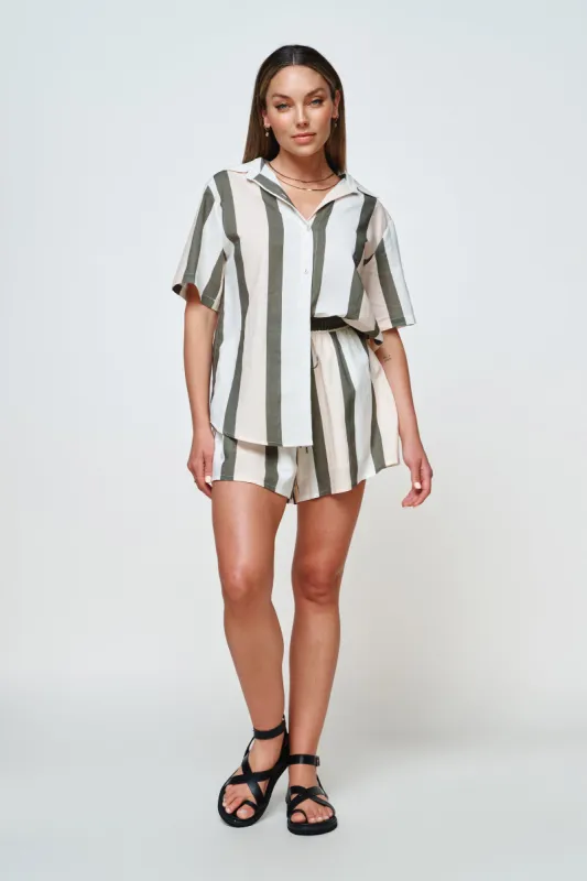 Como Button Down Shirt - Multi Stripe sold by Apero Label