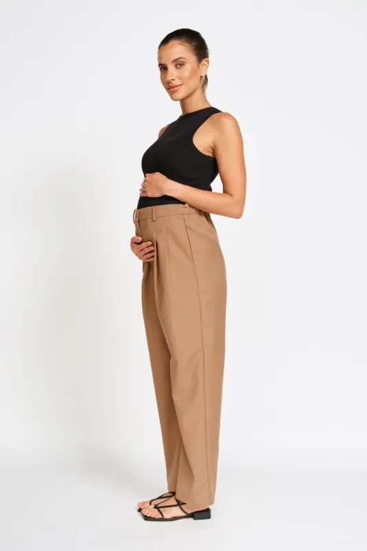 Sadie Adjustable Tailored Trouser - Tan sold by Apero Label