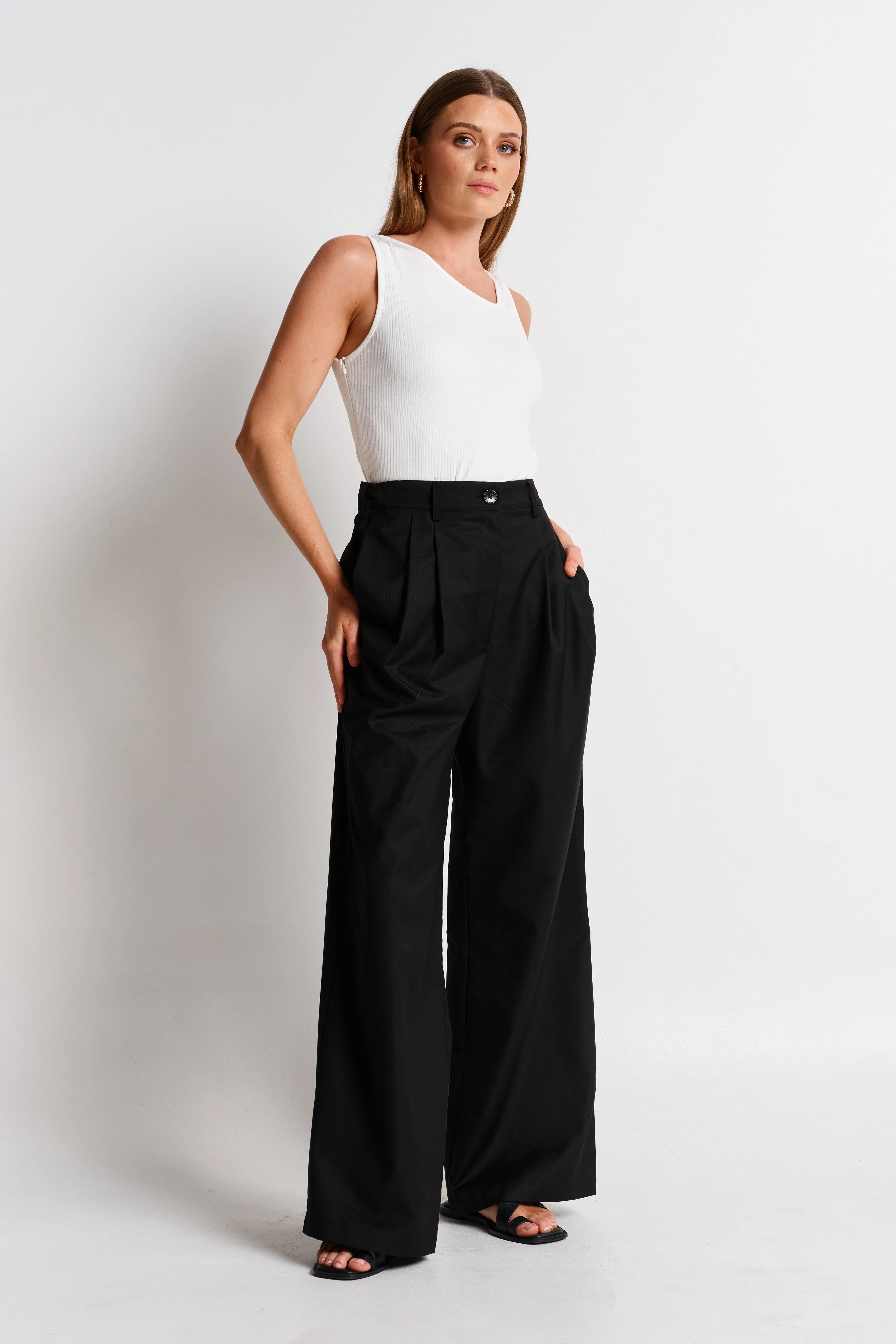 Zadie Adjustable Wide Leg Trouser - Black sold by Apero Label product image thumbnail 4