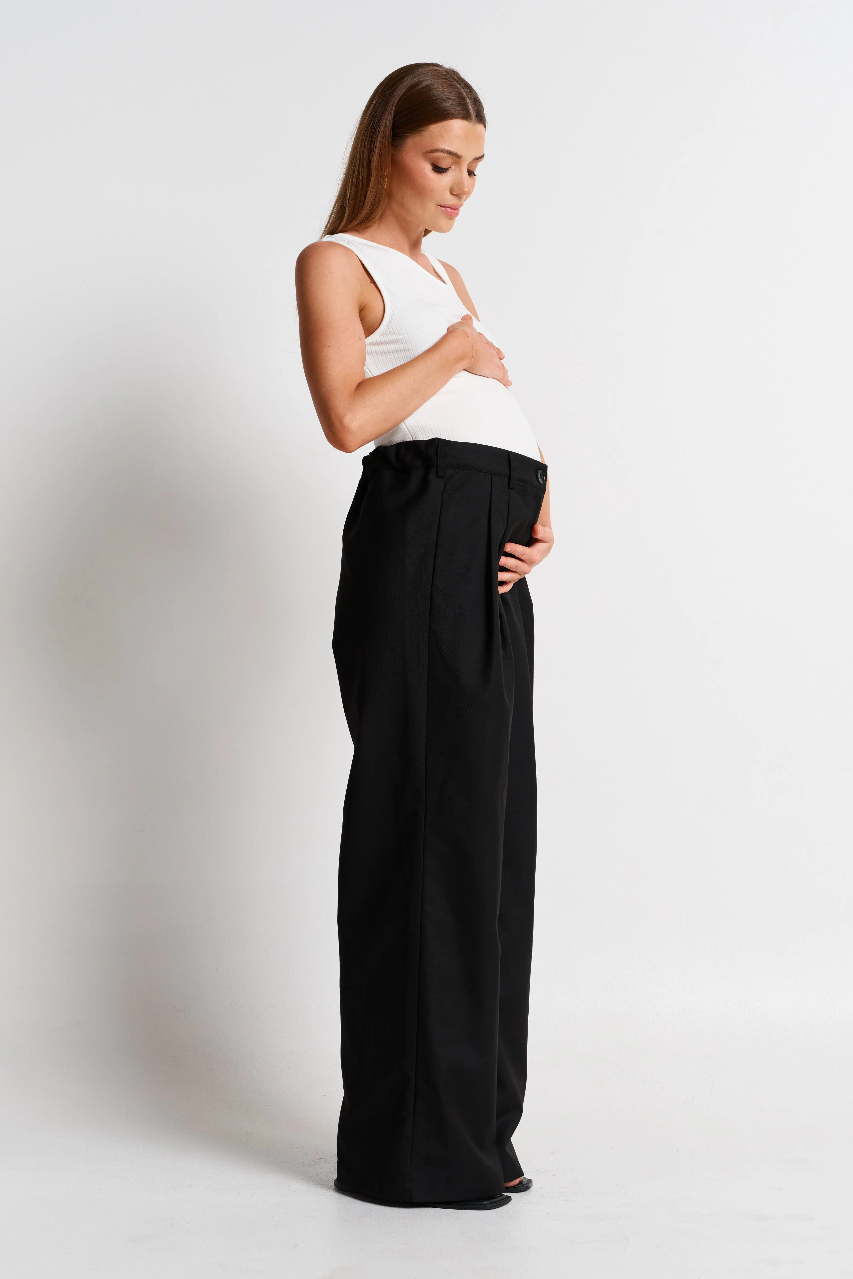 Zadie Adjustable Wide Leg Trouser - Black sold by Apero Label