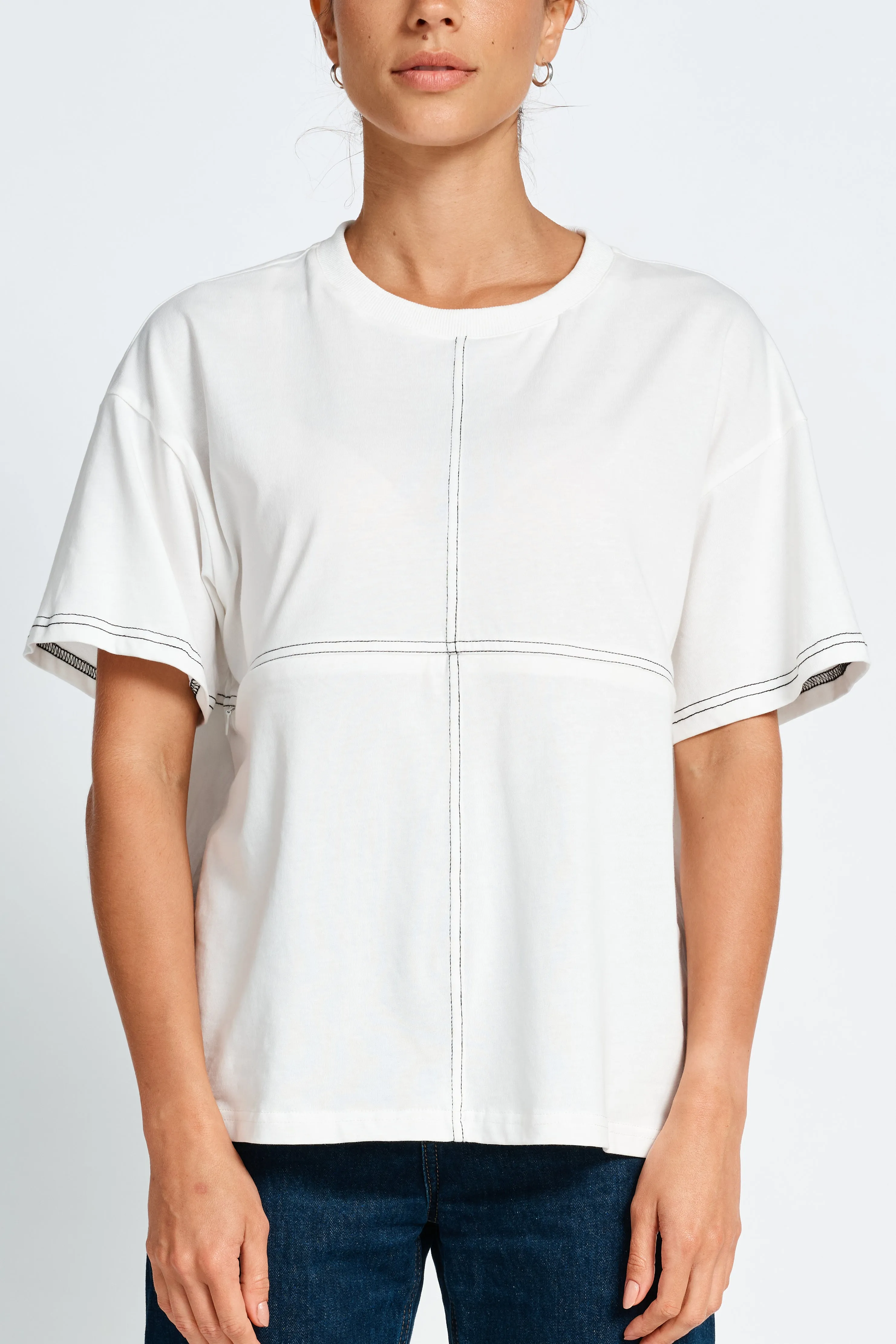 Miro Contrast Panel Tee - White / Black sold by Apero Label product image thumbnail 3