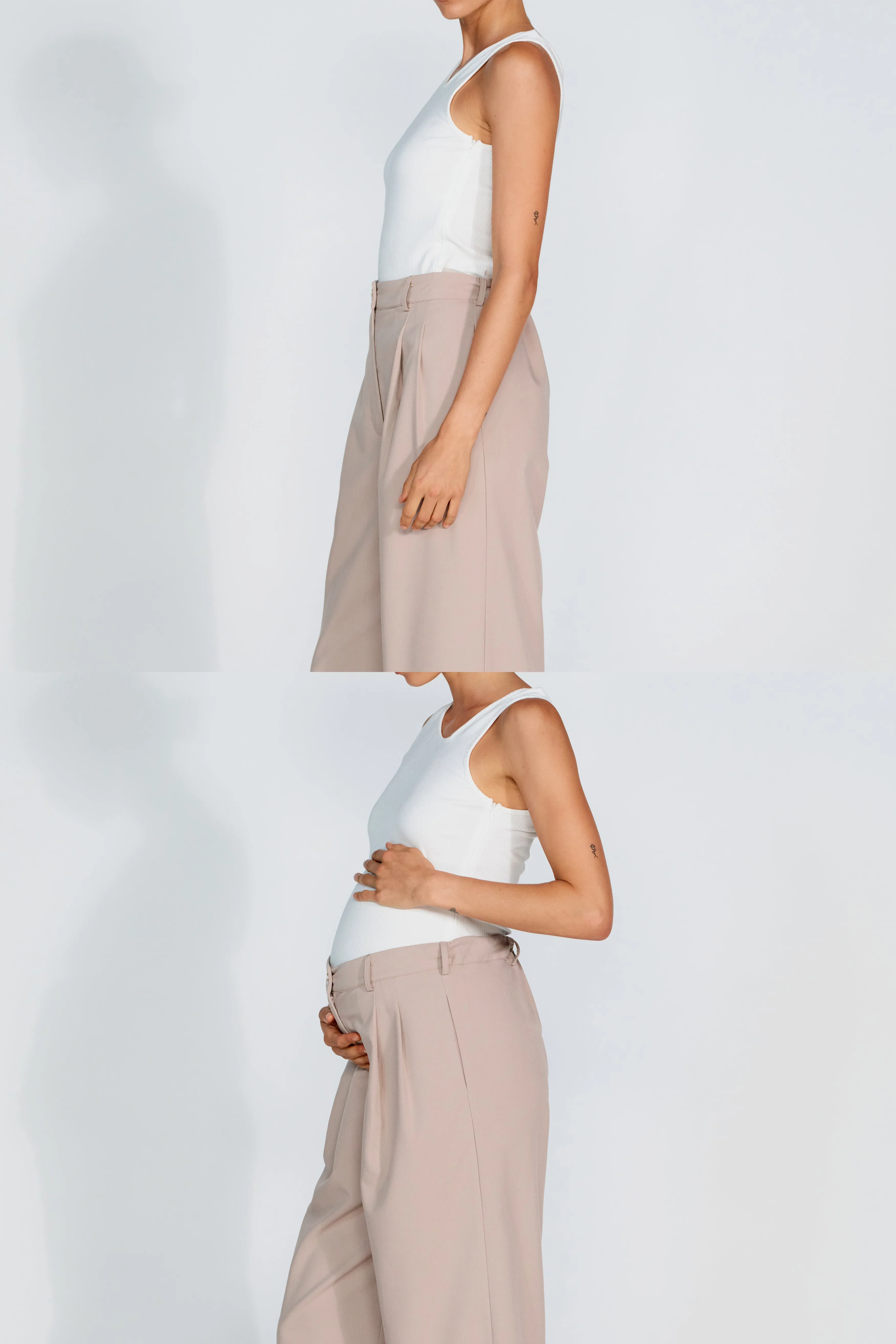 Zadie Adjustable Wide Leg Trouser - Latte sold by Apero Label product image thumbnail 2