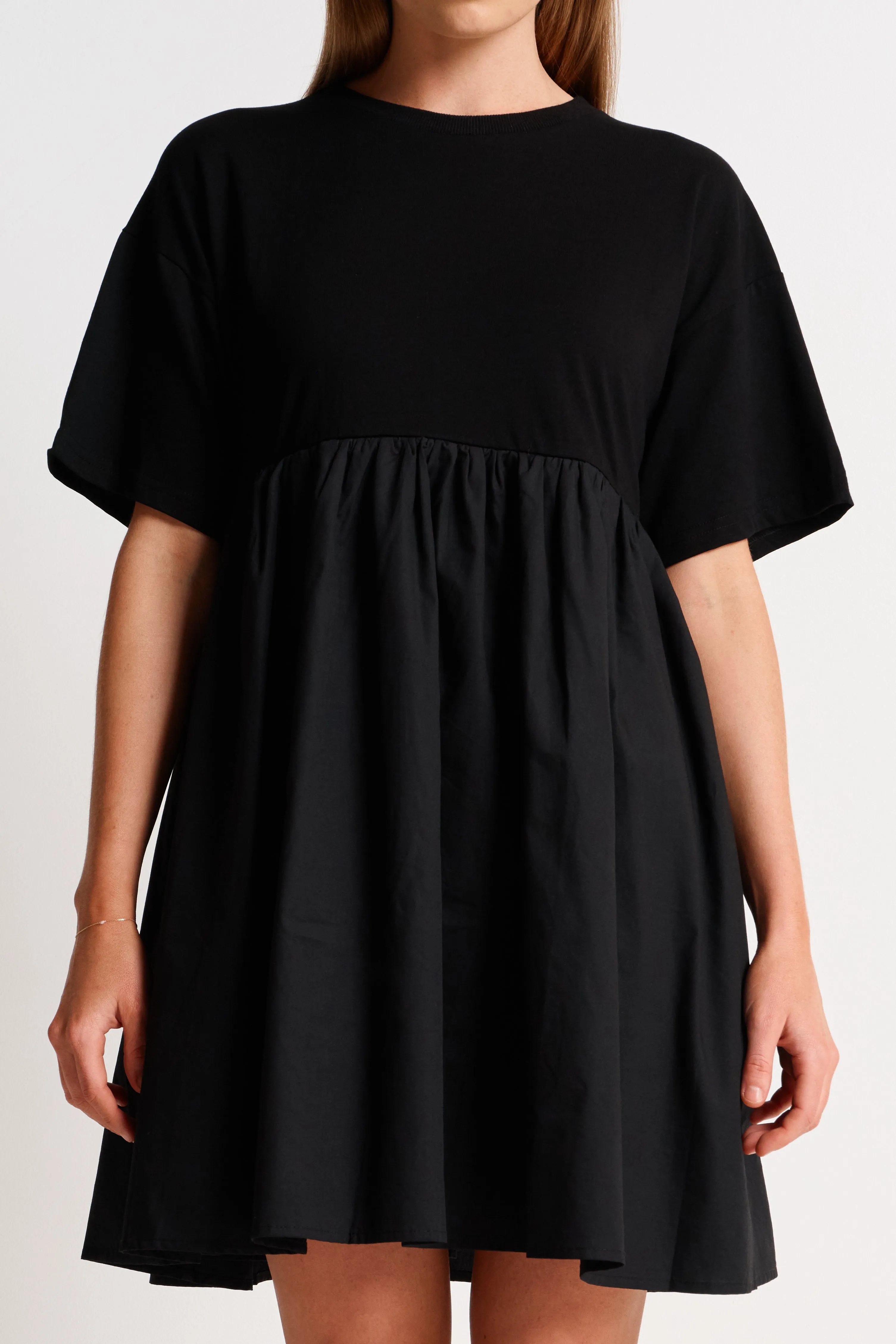 Nora Combination Panel Tee Dress - Black sold by Apero Label product image thumbnail 4