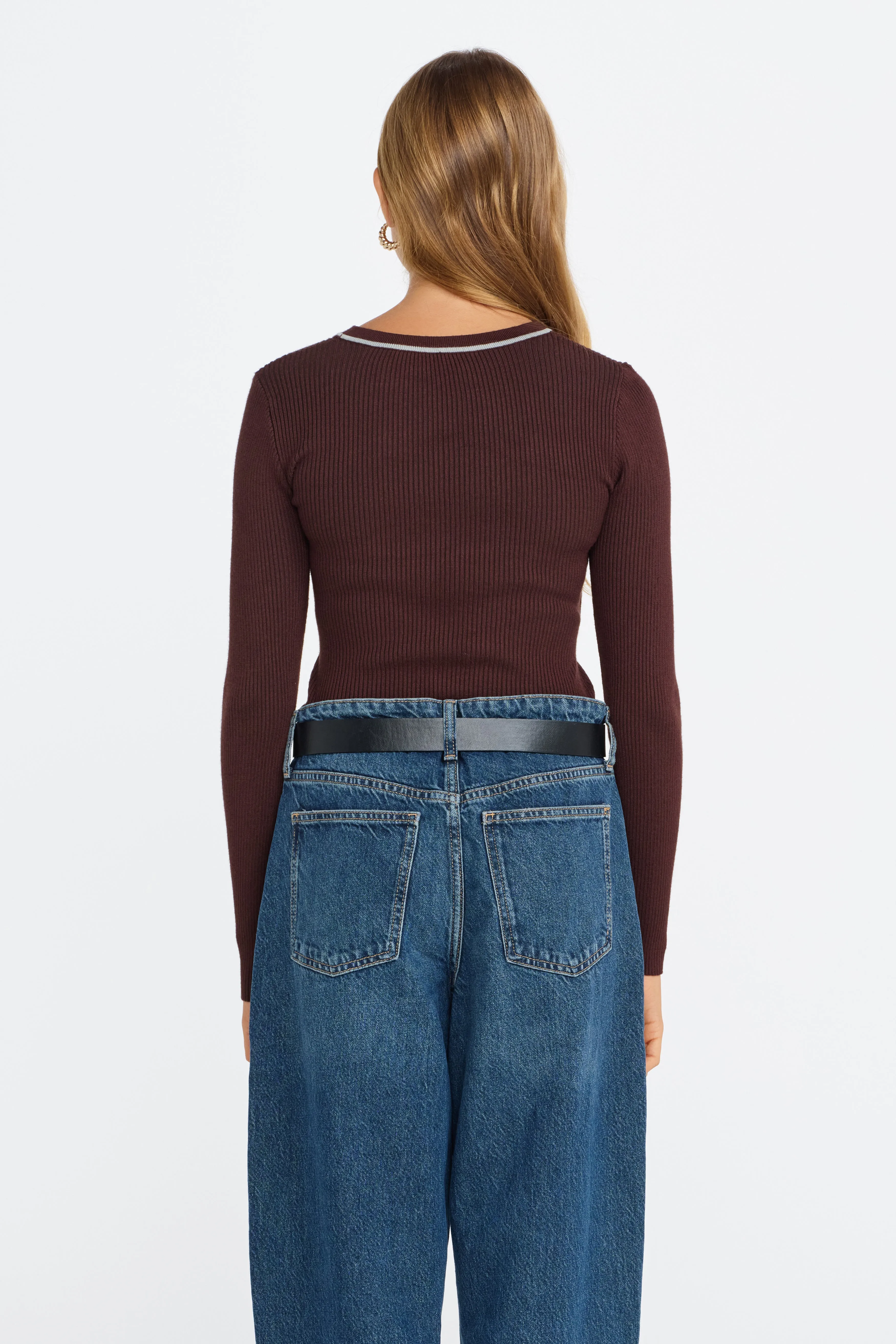 Rowe Long Sleeve Knit Top - Chocolate / Mint sold by Apero Label product image thumbnail 5