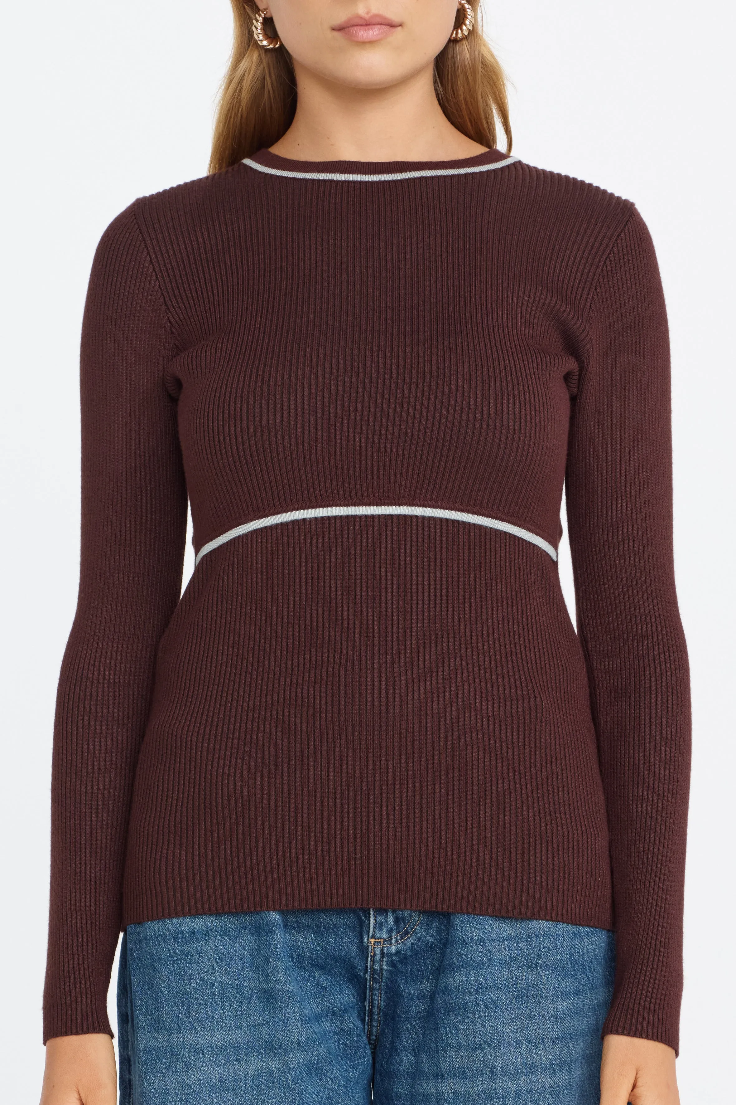Rowe Long Sleeve Knit Top - Chocolate / Mint sold by Apero Label product image thumbnail 3