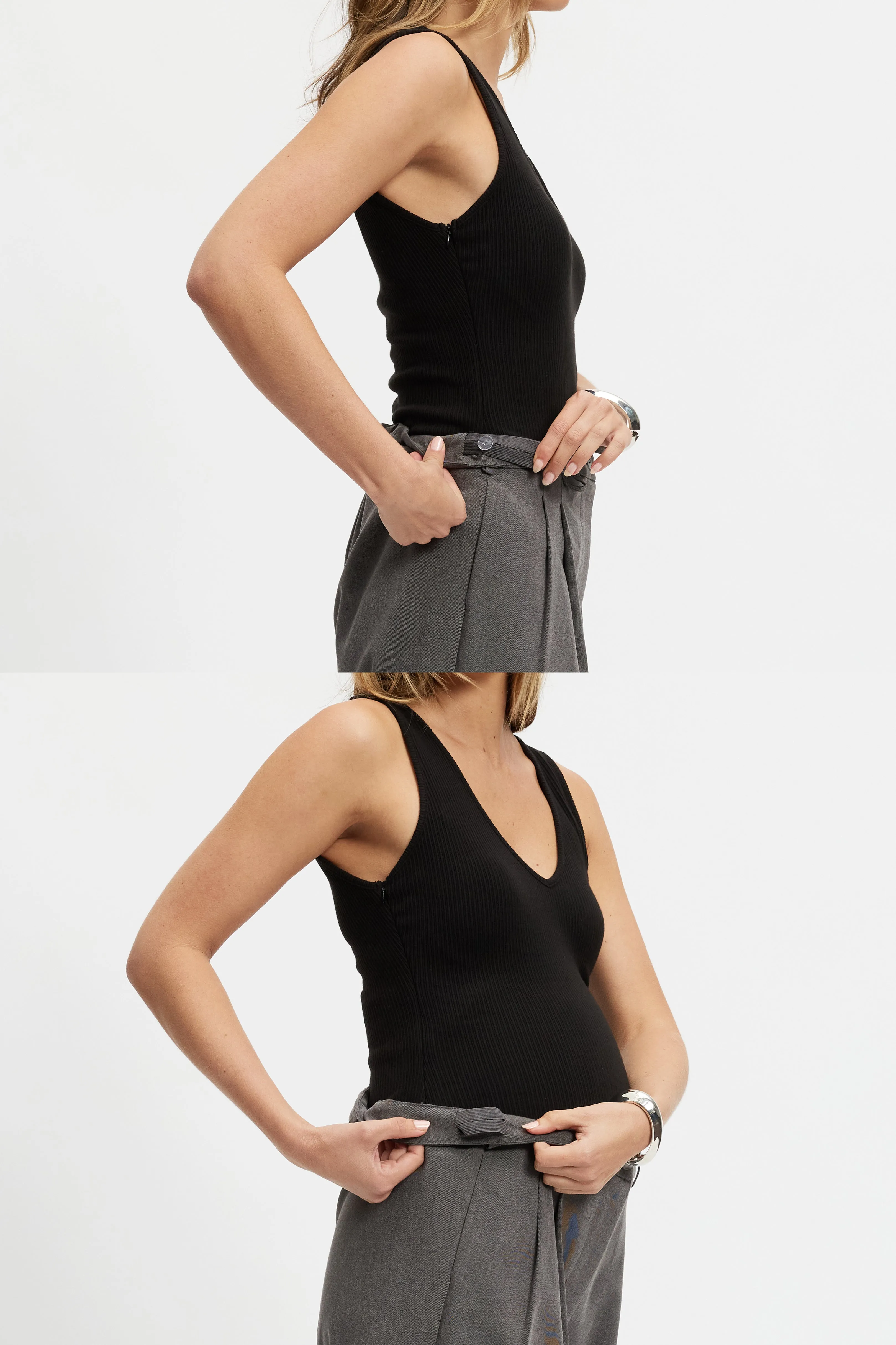 Sadie Adjustable Waist Tailored Trouser - Grey sold by Apero Label product image thumbnail 3