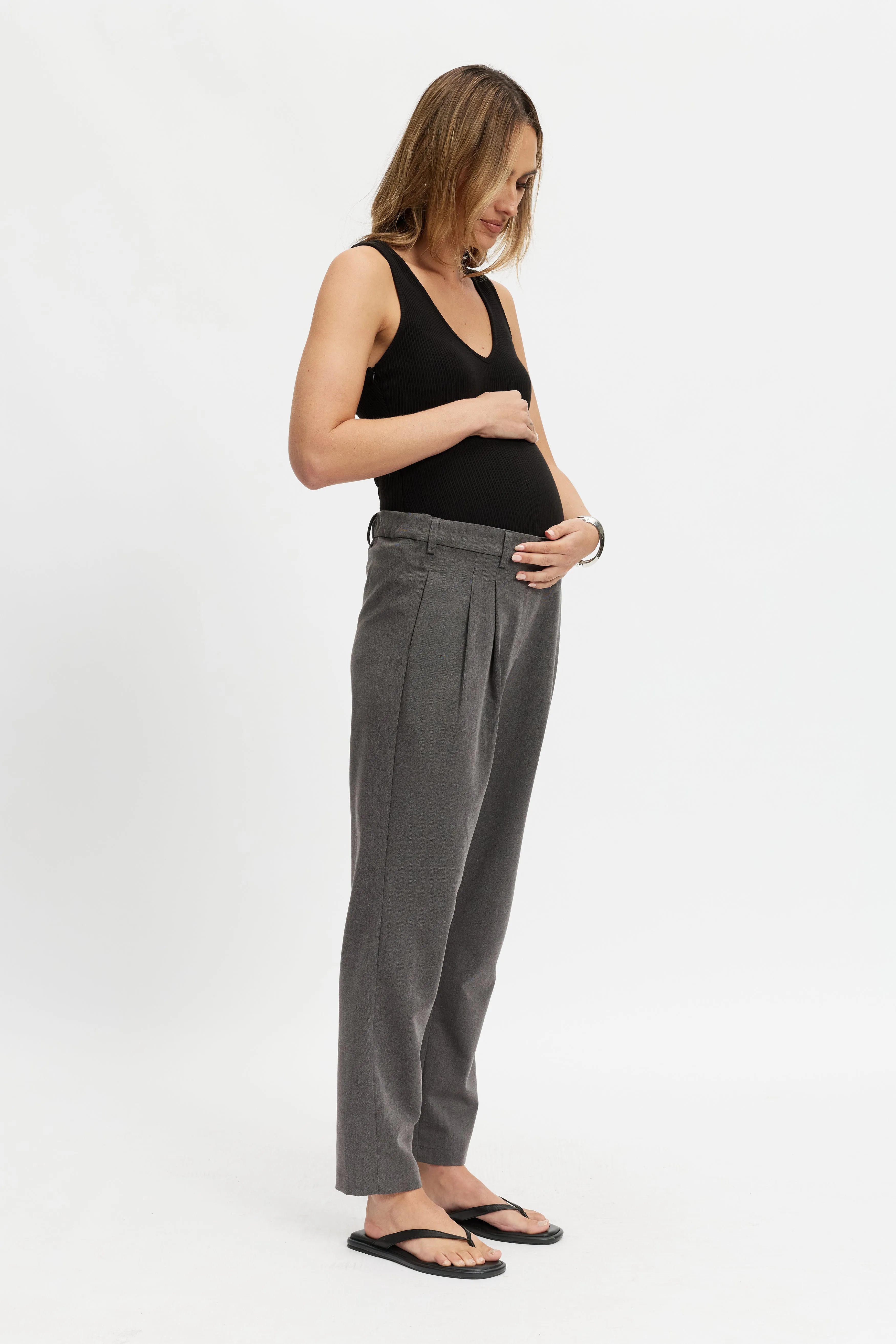 Sadie Adjustable Waist Tailored Trouser - Grey sold by Apero Label product image thumbnail 5