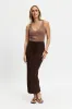 Lulu Column Knit Midi Skirt - Chocolate sold by Apero Label