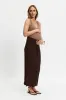Lulu Column Knit Midi Skirt - Chocolate sold by Apero Label