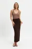 Lulu Column Knit Midi Skirt - Chocolate sold by Apero Label